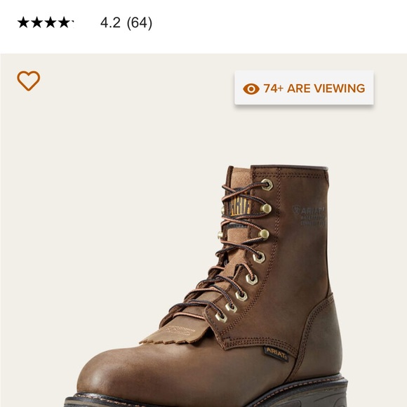 Ariat Men's Dark Brown Lace-Up Boots - Picture 1 of 9